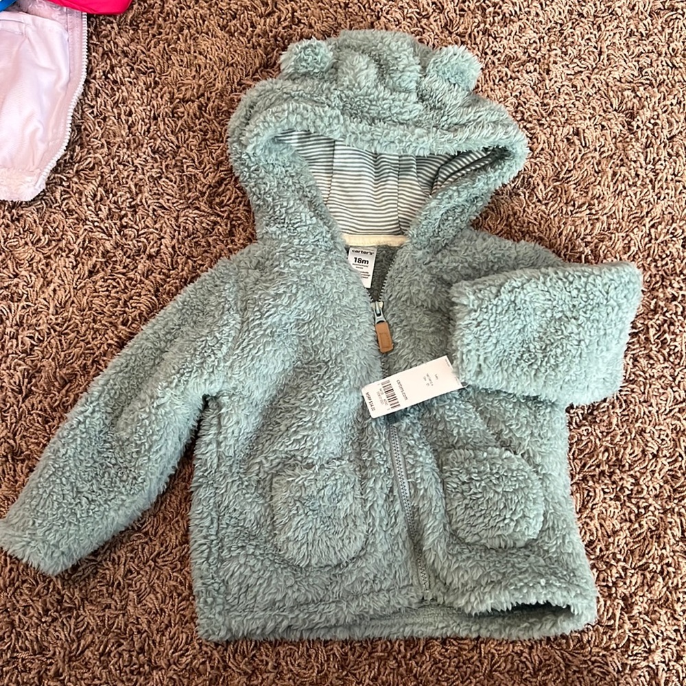 Carter’s 18mo zip up sherpa, NWT